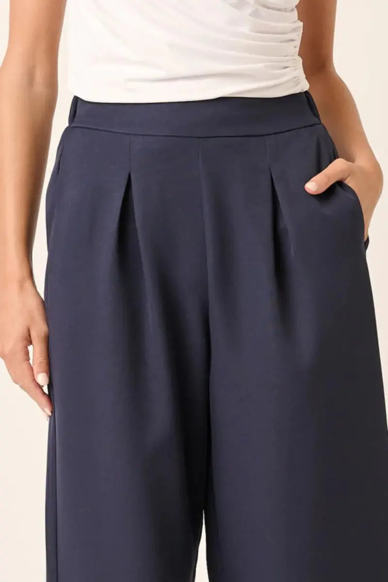 Mittoshop Inverted Pleat Detail Wide Leg Pants for Women - Love Salve